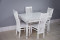 Комплект мебели для кухни стол Инфинити белый с серой патиной и четыре стула Вегас белые