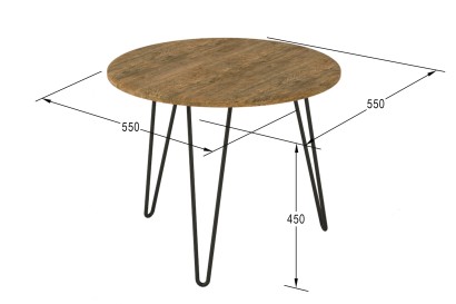 Стол журнальный Рид 430 (45х55х55) в скандинавском стиле, дуб американский