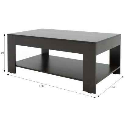 Стол журнальный BeautyStyle 26 без стекла (46,5х110х60) в стиле техно, венге