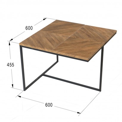 Стол журнальный Эклектик квадро (45,5х60х60) в скандинавском стиле, дуб американский