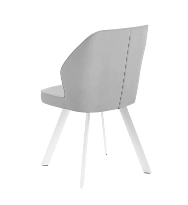 Стул DikLine 232 поворотный B22 GREY, ножки белые