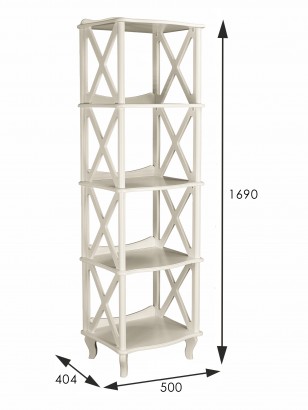 Этажерка-стеллаж Джульетта 4 уровня, Л (169х50х40,4) в классическом стиле, дуб шампань