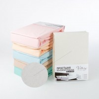 Простынь на резинке трикотажная PT molochnaya, 90x200 молочная арт. PT molochnaya