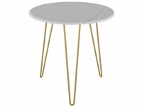 Стол журнальный Рид Голд 530 (55х55х55) в скандинавском стиле, белый мрамор, золото Стол журнальный Рид Голд 530 (55х55х55) в скандинавском стиле, белый мрамор, золото