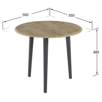 Стол журнальный Манхэттен (48х55х55) в скандинавском стиле, дуб сонома