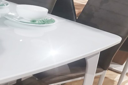 Стол DikLine M15 белый/стекло белое optiwhite