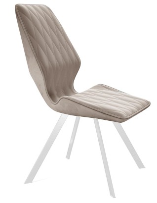 Стул DikLine 243 B03 BEIGE поворотный/ ножки белые