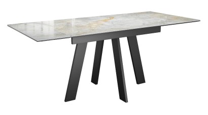 Стол DikLine SKM120 Керамика Titanium Silver River Polished/подстолье черное/опоры черные