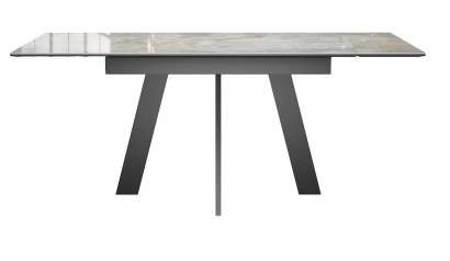 Стол DikLine SKM120 Керамика Titanium Silver River Polished/подстолье черное/опоры черные