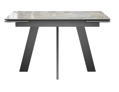 Стол DikLine SKM120 Керамика Titanium Silver River Polished/подстолье черное/опоры черные