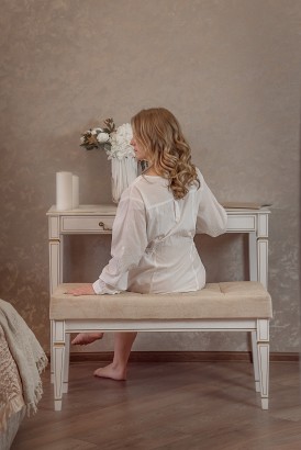 Консоль Васко В 91Н (86х112х41) в классическом стиле, белый ясень, золото