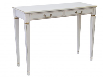 Консоль Васко В 91Н (86х112х41) в классическом стиле, белый ясень, золото