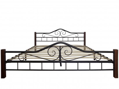 Кровать Сартон 1 (160) (85,5х160х212,5) в стиле прованс, средне-коричневый
