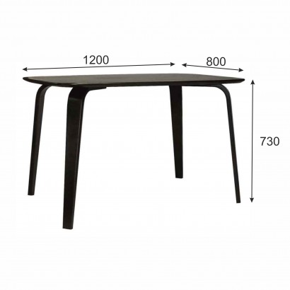 Стол обеденный Бертран структура (73х120х80) в скандинавском стиле, венге