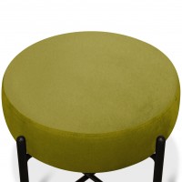 Банкетка SHT-B4 (40х41х41) в скандинавском стиле, фисташковый, чёрный муар