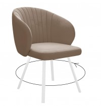 Стул DikLine 258 поворотный, Z48 капучино, ножки белые