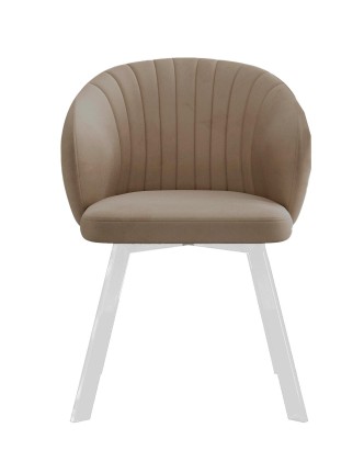 Стул DikLine 258 поворотный, Z48 капучино, ножки белые