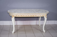 Кухонный стол Роза слоновая кость с золотой патиной