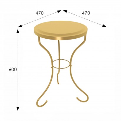 Столик журнальный SHT-CT10 (60х47х47) в скандинавском стиле, золото