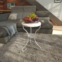 Столик журнальный SHT-CT10 (60х47х47) в скандинавском стиле, белый муар