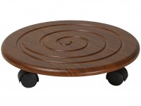 Подставка для цветов Спираль на колесах (2 шт) (7х34,5х34,5) в скандинавском стиле, орех Подставка для цветов Спираль на колесах (2 шт) (7х34,5х34,5) в скандинавском стиле, орех