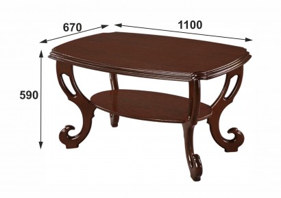 Стол журнальный Самсон (59х110х67) в классическом стиле, орех