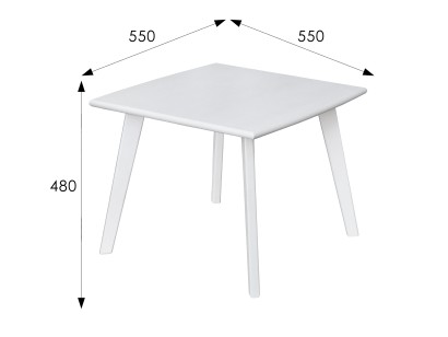 Стол журнальный Ретро квадратный (48х55х55) в классическом стиле, снег
