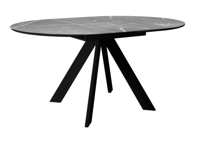 Стол DikLine SKC90 d900 Керамика Серый мрамор/подстолье черное/опоры черные
