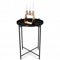 Столик журнальный SHT-CT8 (52х37,6х37,6) в скандинавском стиле, чёрный муар