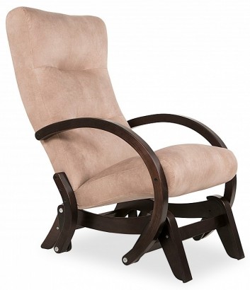 Кресло-качалка маятник Мэтисон (100х86х59) в скандинавском стиле, ткань крем брюле, венге структура