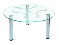 Стол журнальный Робер 6М (43х80х80) в стиле техно, хром Стол журнальный Робер 6М (43х80х80) в стиле техно, хром