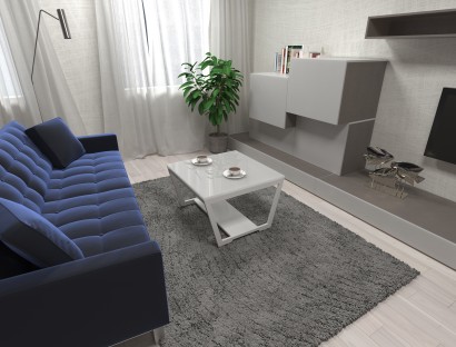 Стол журнальный BeautyStyle 1 (43х70х70) в стиле техно, белый