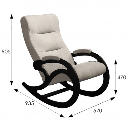 Кресло-качалка Каула Ткань (90,5х57х93,5) в скандинавском стиле, махх 100, венге