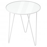 Столик журнальный (46,2х40х40) в скандинавском стиле, белый