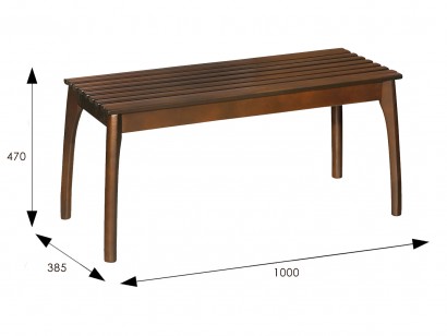 Скамья для прихожей массив, каркас (47х100х38,5) в классическом стиле, орех