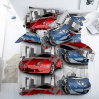 Комплект постельного белья КПБ Детский Поплин DL-24 Скоростные гонки арт. 16141-1 DL-24