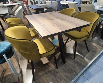 Стол обеденный WINGS Дуб делано/Черный, Черный