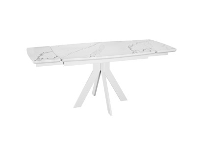 Стол DikLine DKU120 Керамика Белый мрамор/подстолье белое/опоры белые (2 уп.)