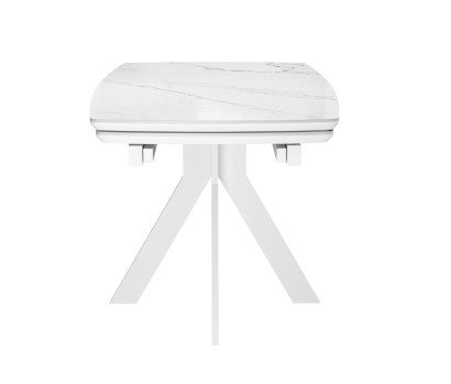 Стол DikLine DKU120 Керамика Белый мрамор/подстолье белое/опоры белые (2 уп.)