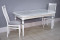 Комплект мебели для кухни стол Венеция белый серебро и два стула Вегас белые, сиденье велюр серый