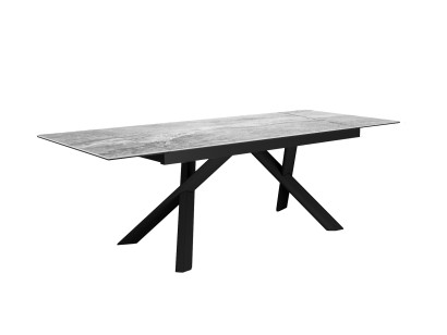 Стол DikLine KX160 керамика серый мрамор C31 глянец/опоры черные (2 уп)