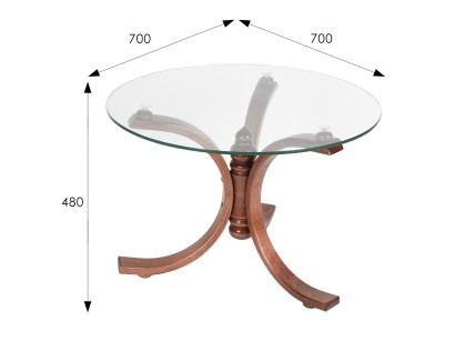Стол журнальный Лорд (48х70х70) в классическом стиле, средне-коричневый