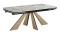Стол DikLine SKP180 Керамика Titanium Silver River Polished/подстолье черное/опоры дуб монтана (2 уп.)