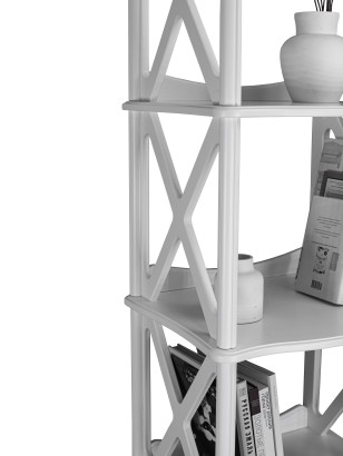 Этажерка-стеллаж Джульетта 4 уровня, Л (169х50х40,4) в классическом стиле, молочный дуб