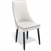 Стул Kenner 156 KV экокожа белый/кант серый, ножки DikLine 205 черные Стул Kenner 156 KV экокожа белый/кант серый, ножки DikLine 205 черные