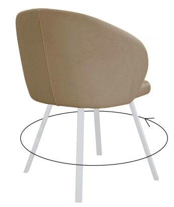 Стул DikLine 258 поворотный, Z128 бежевый, ножки белые