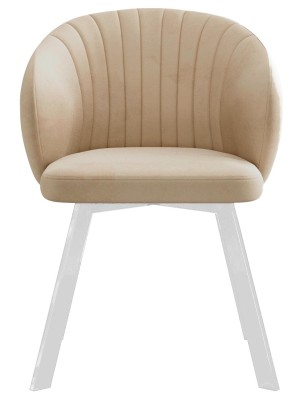 Стул DikLine 258 поворотный, Z128 бежевый, ножки белые