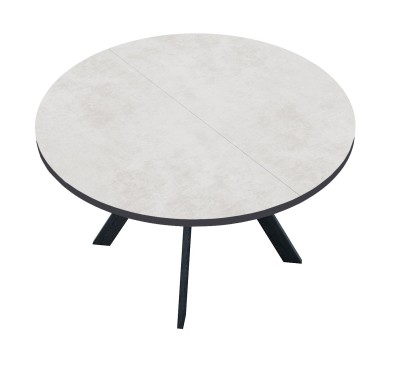 Стол DikLine RD120 хромикс белый/ опоры черные