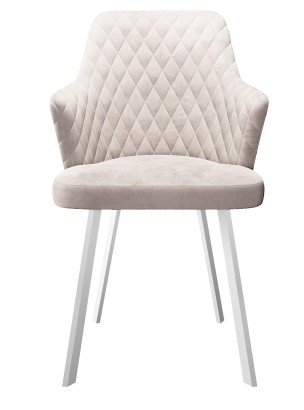 Стул DikLine 245 поворотный, C103 крем, ножки белые