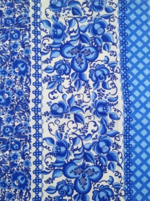 Набор вафельных полотенец, рисунок ГЖЕЛЬ 50x60 - 3шт в уп. синий арт. Gjel sin